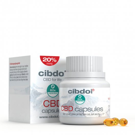 CBD Softgel Capsules CIBDOL 20% 60 Gélules 33,33mg